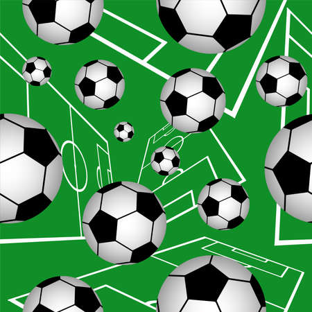 Cute seamless pattern with soccer balls.のイラスト素材