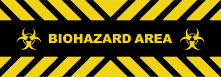 biohazard area sign on white backgroundのイラスト素材