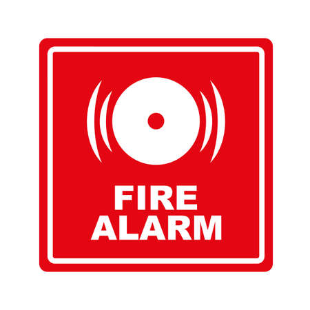 fire alarm sign on white backgroundのイラスト素材