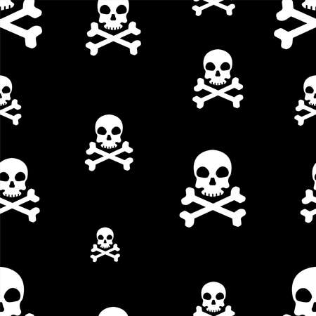 seamless pattern with skull iconのイラスト素材