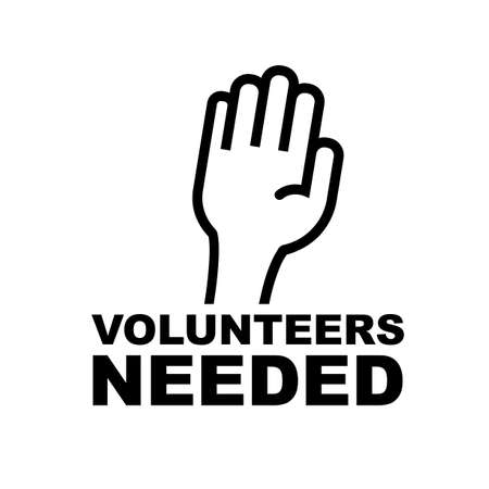 vounteers needed sign on white backgroundのイラスト素材
