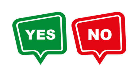 Yes, no sign on white backgroundのイラスト素材