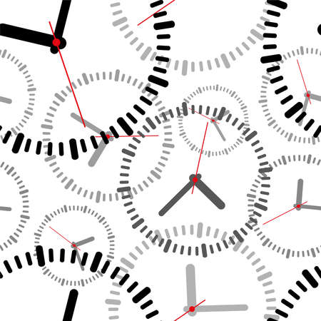 wall clocks on white background with seamless pattern.のイラスト素材