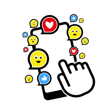 social media icons on white backgroundのイラスト素材