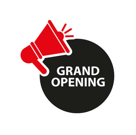 grand opening sign on white backgroundのイラスト素材