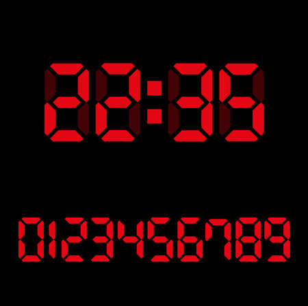 digital clock on white backgroundのイラスト素材