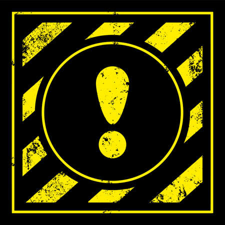 warning sign on black backgroundのイラスト素材
