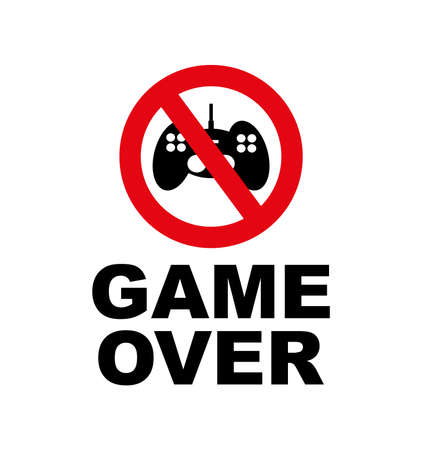 Game over sign on white backgroundのイラスト素材