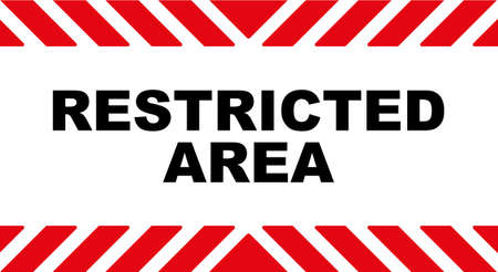Restricted area sign on yellow backgroundのイラスト素材