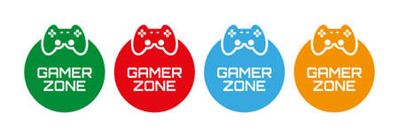 gamer zone sign on white backgroundのイラスト素材