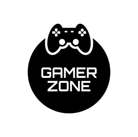 gamer zone sign on white backgroundのイラスト素材