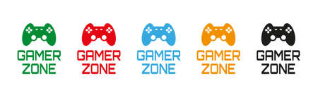 gamer zone sign on white backgroundのイラスト素材