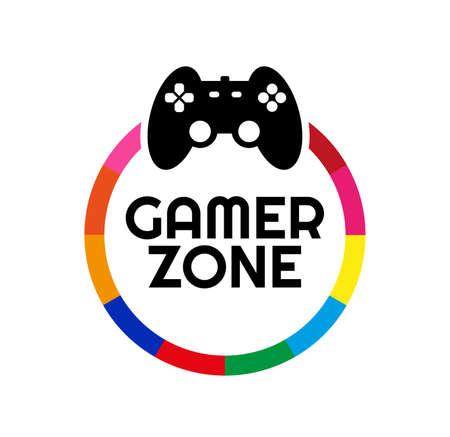 gamer zone sign on white backgroundのイラスト素材