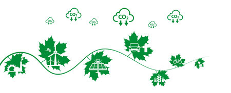 reducing CO2 emissions to stop climate change. green energy background