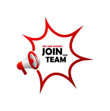 join our team sign on white backgroundのイラスト素材