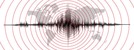 Earthquake background. seismogram for seismic measurement.