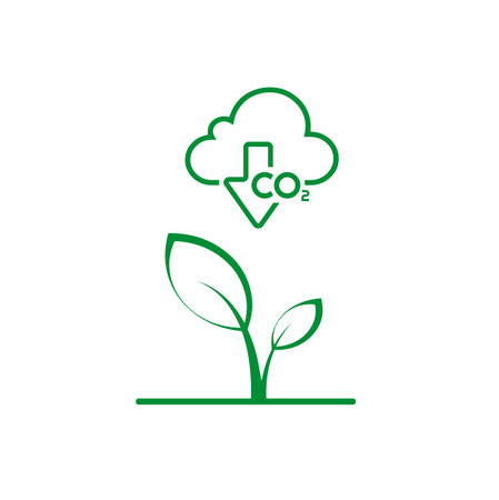 reducing CO2 emissions to stop climate change. green energy backgroundのイラスト素材