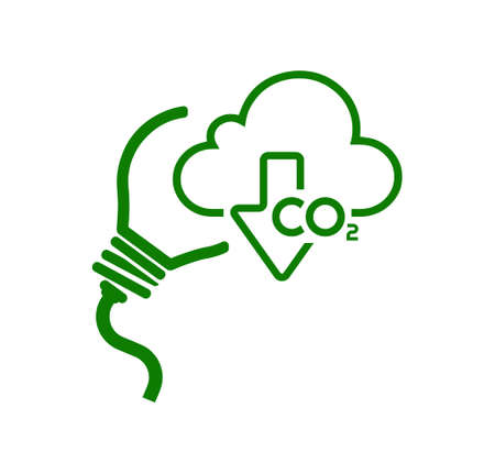 reducing CO2 emissions to stop climate change. green energy backgroundのイラスト素材