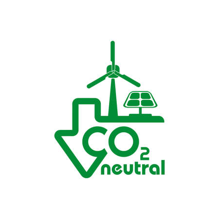 reducing CO2 emissions to stop climate change. green energy backgroundのイラスト素材