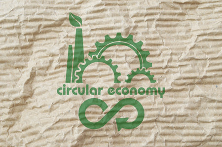 circular economy icons on white backgroundの写真素材