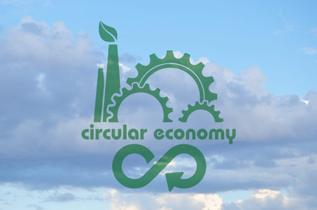 circular economy icons on white backgroundの写真素材