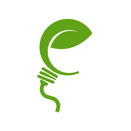 Ecology concept. Lightbulb with leaf. vector illustration.のイラスト素材