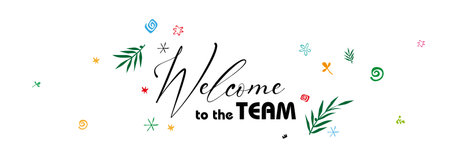 welcome to the team on white backgroundのイラスト素材