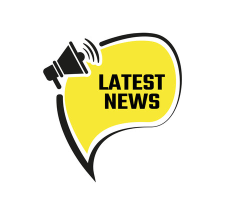 Megaphone with Latest news speech bubble. loudspeaker. vector illustrationのイラスト素材