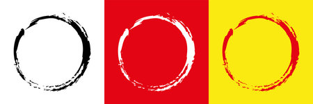 Set of grunge circles in the form of a circle. vector illustrationのイラスト素材