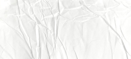 White crumpled paper texture background for design with copy space for text or image