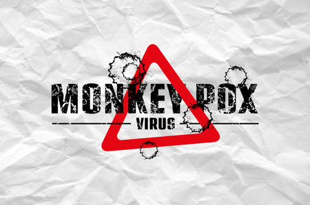 MONKEY POX text on white backgroundの写真素材