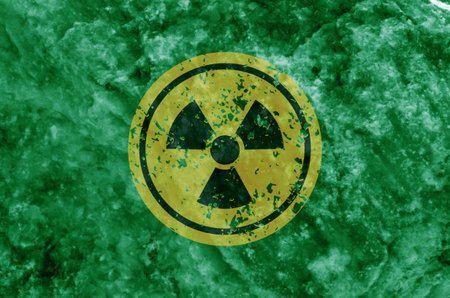 Grunge nuclear sign. Radioactive symbol with grunge texture.