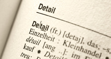 The word detail in a book