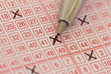 Lottery ticket with numbersの写真素材