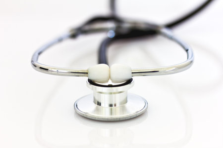 Stethoscope against white background