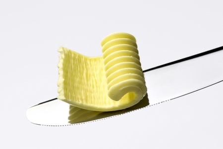 butter on a bladeの写真素材