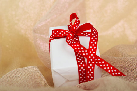 Present with red loopの写真素材