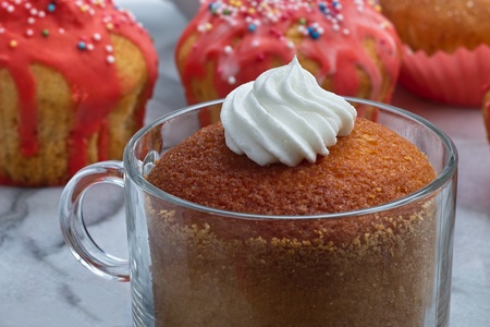  Cupcake with cream decorationの写真素材