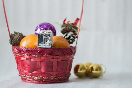Background with festive basketの写真素材