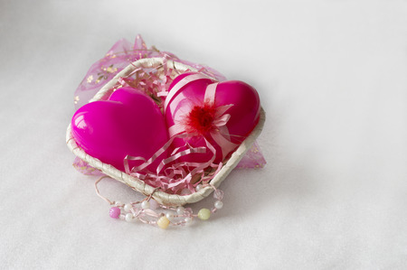 Gift basket with loveの写真素材
