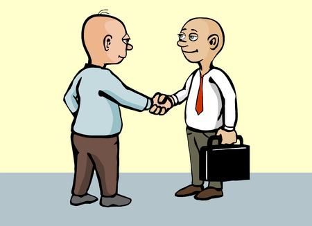 businessman shaking handsのイラスト素材
