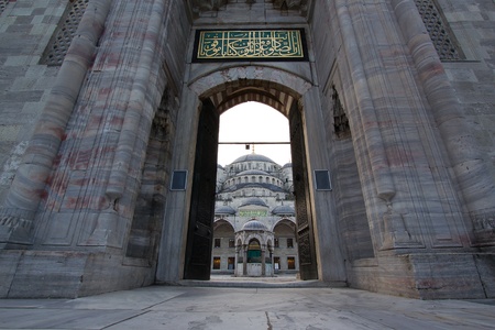 Huge gate as entrance into Blue Mosque,  Istanbulの写真素材