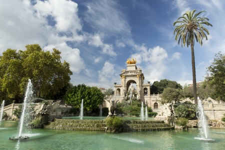 Cascada fontaine in Park of Barcelona, Spainの写真素材