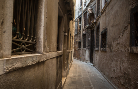 Example of typical street in Venice, Italyの写真素材