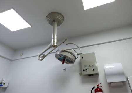 Medical lamp in exam room. Lighting in surgery room in hospital. Medical Equipmentの写真素材
