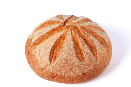 fresh loaf of bread. Freshly baked bread isolated on white background