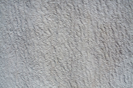 Background of natural white wall Pamukkale calcium travertine in Turkey, asymmetric pattern...