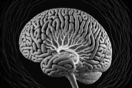 human brain model. brain texture. Generative AIの素材