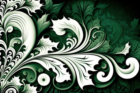 Abstract ornate green and white color background. Patterned color background. abstract picture. Generative AIの素材