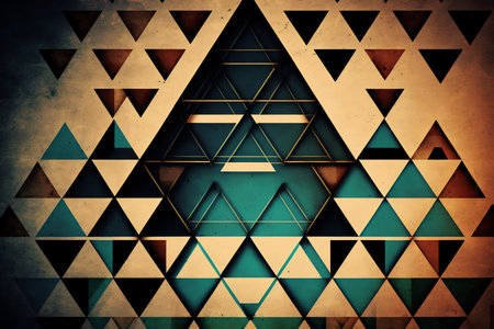 Abstract geometric background with multicolored triangles. triangle background. generative aiの素材